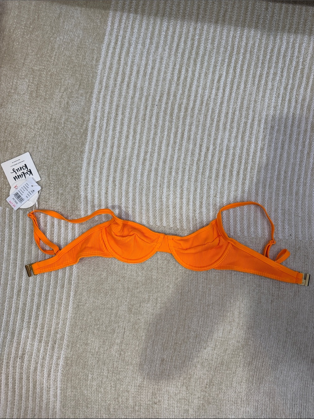 Kulani Kinis Orange Ribbed Underwire Bikini Top
